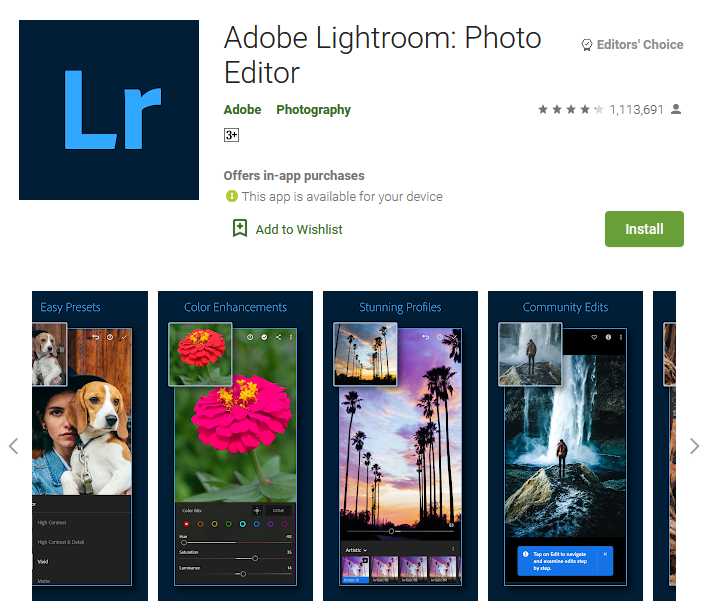 Adobe Photoshop Lightroom CC - Photo Editing Apps