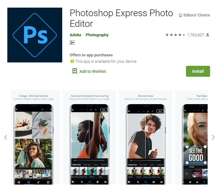 Adobe Photoshop Express - Photo Editing Apps